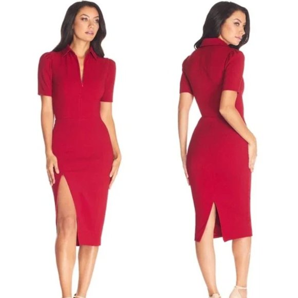 Dress the Population Dresses & Skirts - Dress the Population Gloria Garnet Red Sheath Dress